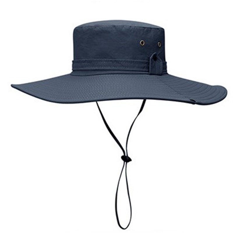 Wide Brim Bucket Hat with Chin Strap for Summer Outdoor Hiking