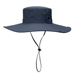 Wide Brim Bucket Hat with Chin Strap for Summer Outdoor Hiking