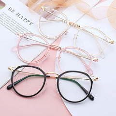 Round Anti Light Glasses For Women Men Students Jelly Optical Lens