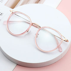 Round Anti Light Glasses For Women Men Students Jelly Optical Lens