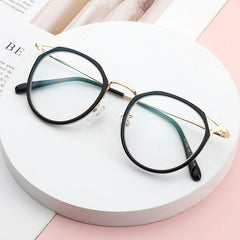 Round Anti Light Glasses For Women Men Students Jelly Optical Lens