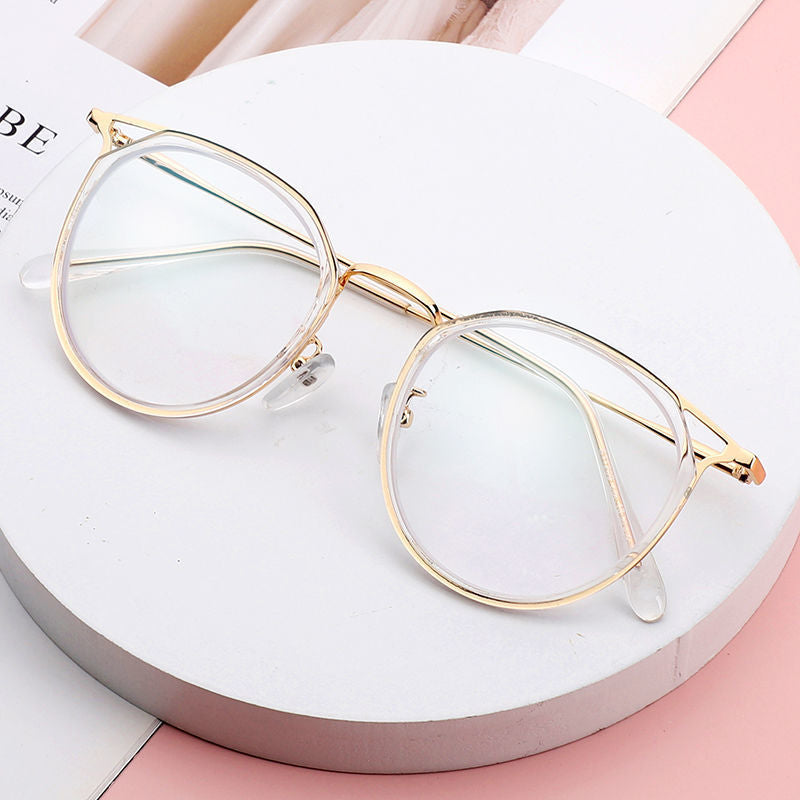Round Anti Light Glasses For Women Men Students Jelly Optical Lens