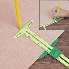 5 In 1 Sliding Gauge Multifunctional Quilting Ruler Drawing Sewing Measuring