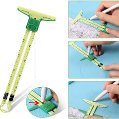 5 In 1 Sliding Gauge Multifunctional Quilting Ruler Drawing Sewing Measuring