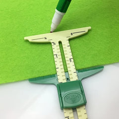 5 In 1 Sliding Gauge Multifunctional Quilting Ruler Drawing Sewing Measuring