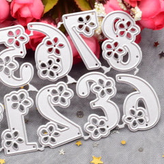 1pc 0-9 Flower Number Cutting Dies Stencils Metal Die Cuts DIY Scrapbook