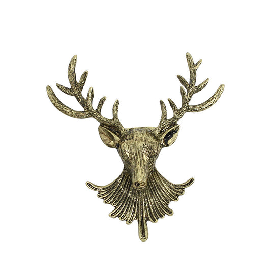 Blast Christmas Vintage Alloy Deer Head Brooch Elk Corsage Coat Shirt Accessory