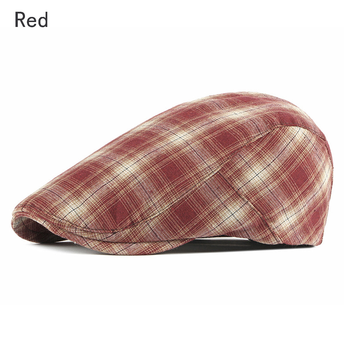 Retro Check Beret Unisex Newsboy Berets Cap Forward Hat