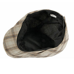 Retro Check Beret Unisex Newsboy Berets Cap Forward Hat