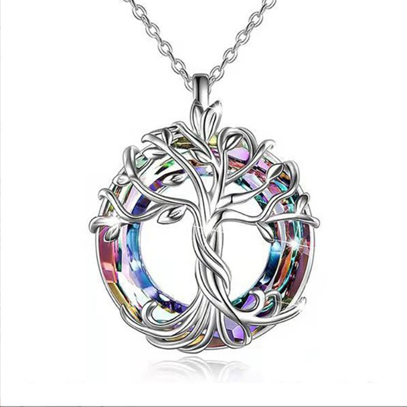 Colorful Tree Of Life Pendant Necklace for Girls