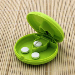 Portable Pill Cutter Splitter Storage Medicine Box Holder Travel Case