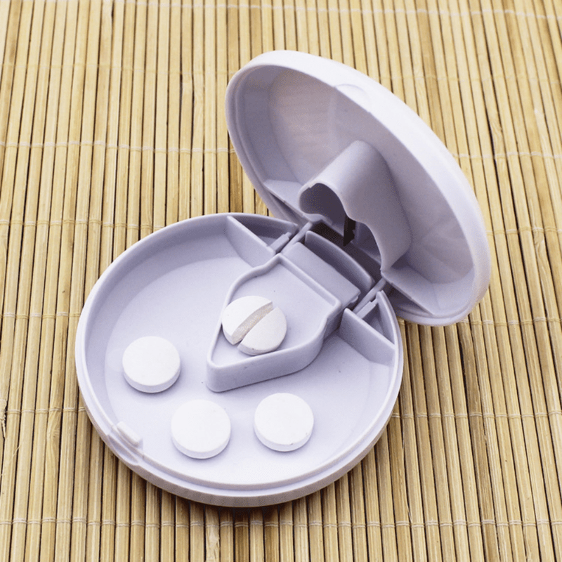 Portable Pill Cutter Splitter Storage Medicine Box Holder Travel Case