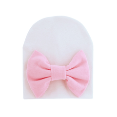 Soft Baby Girls Bow Beanie Cap for Newborn Infant