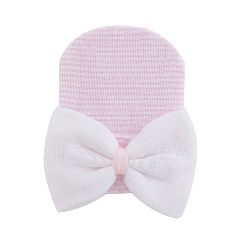 Soft Baby Girls Bow Beanie Cap for Newborn Infant