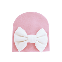 Soft Baby Girls Bow Beanie Cap for Newborn Infant