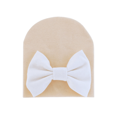 Soft Baby Girls Bow Beanie Cap for Newborn Infant