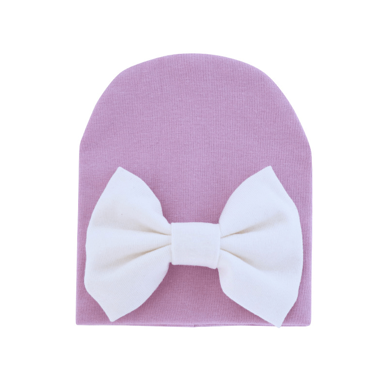 Soft Baby Girls Bow Beanie Cap for Newborn Infant