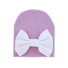 Soft Baby Girls Bow Beanie Cap for Newborn Infant