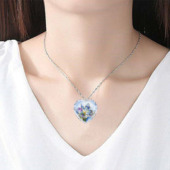 Butterfly Heart Pendant Necklace Holiday Gift For Girls