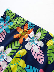 Toddler Girls Flowers Graphic Leggings Elastic Waist Thin Casual Sports Cropped