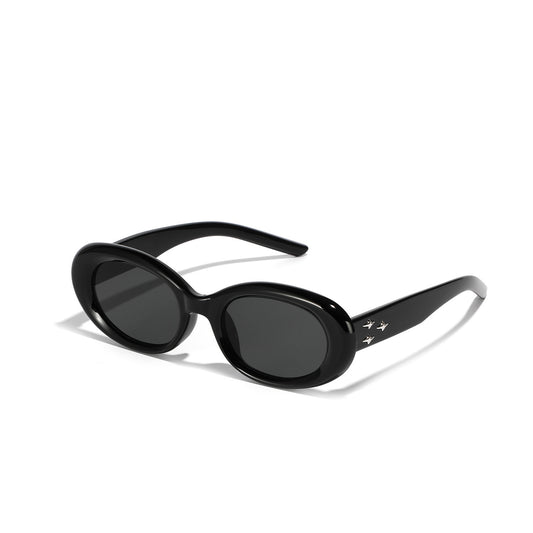 Men's Oval Sunglasses Retro Sunscreen with Box