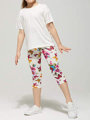 3pcs Toddler Girls Butterfly Star & Polka Dot Leggings Elastic Waist Thin Pants