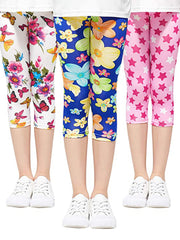 3pcs Toddler Girls Butterfly Star & Polka Dot Leggings Elastic Waist Thin Pants