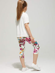 3pcs Toddler Girls Butterfly Star & Polka Dot Leggings Elastic Waist Thin Pants