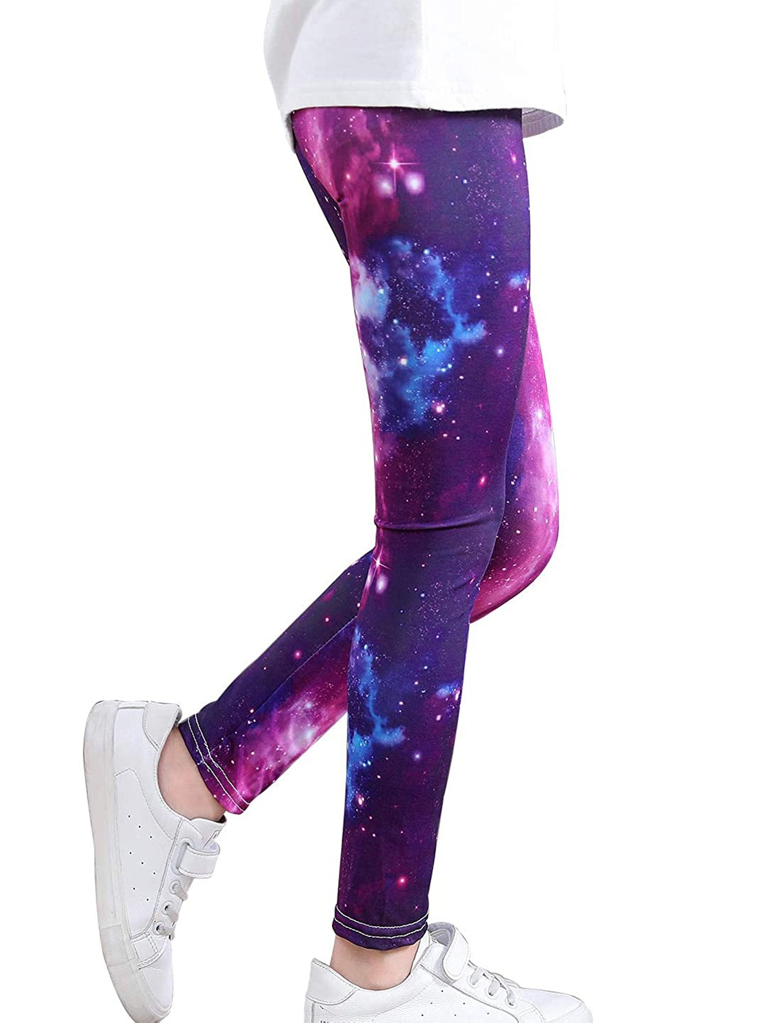 2pcs Girls Starry Sky Print Leggings Breathable Casual Pants