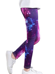 2pcs Girls Starry Sky Print Leggings Breathable Casual Pants