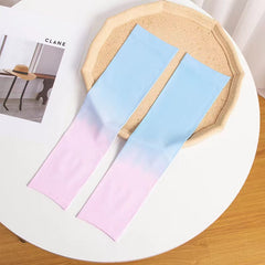 Gradient Ice Sleeve Fingerless Gloves Sun Protection Driving Cycling Long Gloves