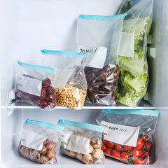 25PCS Reusable Food Storage Bags Silicone Leakproof Freezer BPA Stand Up