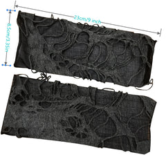 Women's Punk Style Fingerless Glove Cosplay Ripped Gloves For Halloween Costume