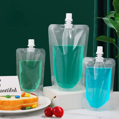 Plastic Stand Up Drink Bag Transparent Nozzle Bag Sealing Storage Bags