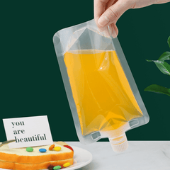 Plastic Stand Up Drink Bag Transparent Nozzle Bag Sealing Storage Bags
