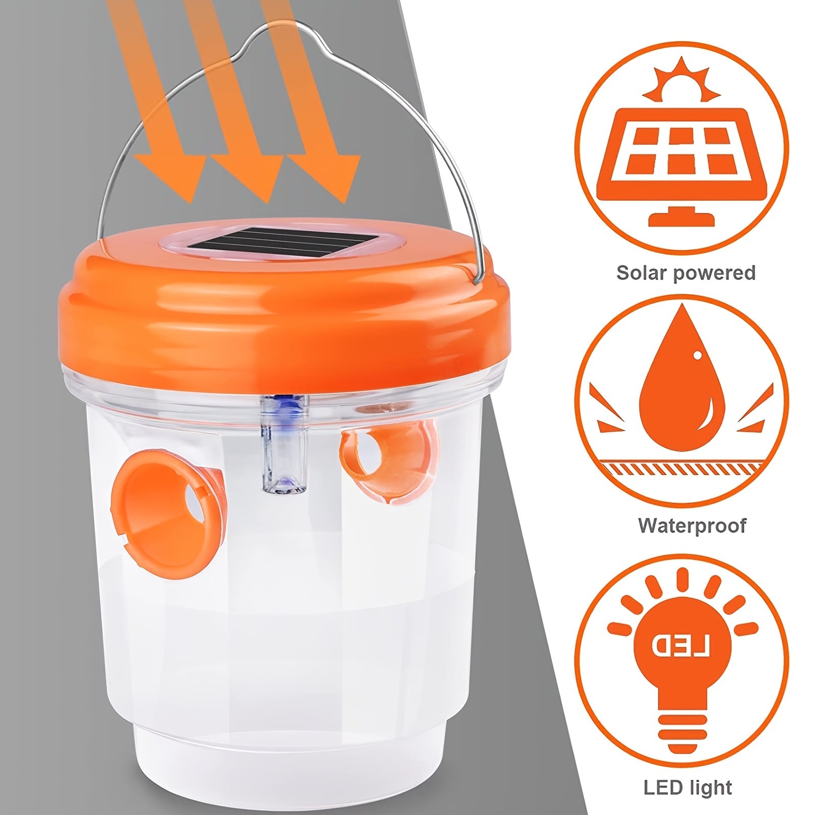 Outdoor Solar Powered Bee Trap with LED Light
