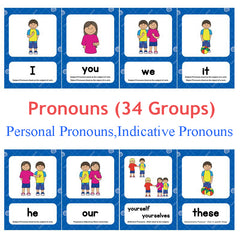 English Pronouns Flashcards for Kids - Educational Learning Toy