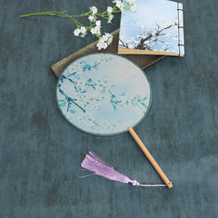 Ancient Style Translucent Round Fan With Tassel