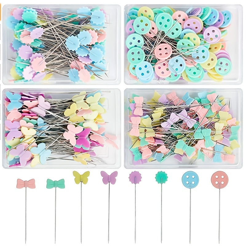 100pcs Multicolor Straight Pin Sewing Pins - Flat Heads Pins for Fab