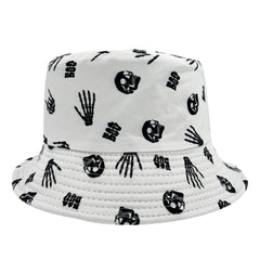 Skull Printed Fisherman Hat Hip Hop Unisex Casual Bucket Hat