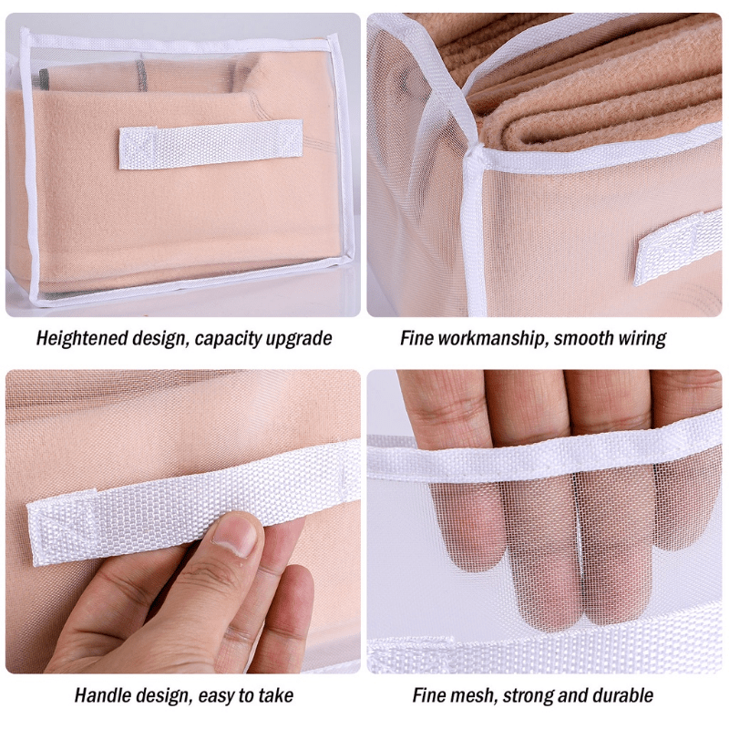 Set of 2 Foldable Drawer Organizers for Family Wardrobe Clothes Organization