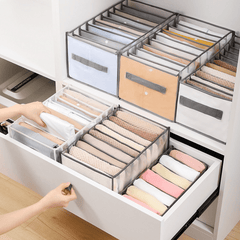 Set of 2 Foldable Drawer Organizers for Family Wardrobe Clothes Organization