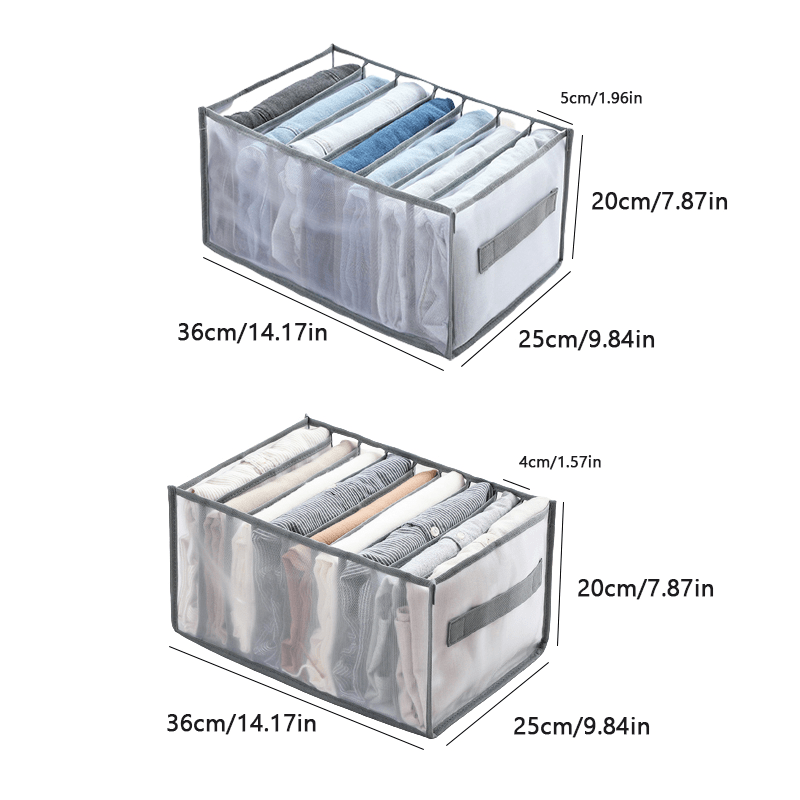 Set of 2 Foldable Drawer Organizers for Family Wardrobe Clothes Organization