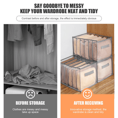 Set of 2 Foldable Drawer Organizers for Family Wardrobe Clothes Organization