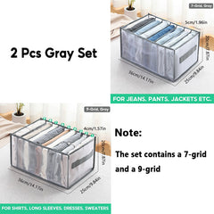 Set of 2 Foldable Drawer Organizers for Family Wardrobe Clothes Organization
