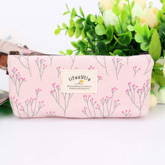 Portable Flower Pattern Storage Pouch Zipper Versatile Bag