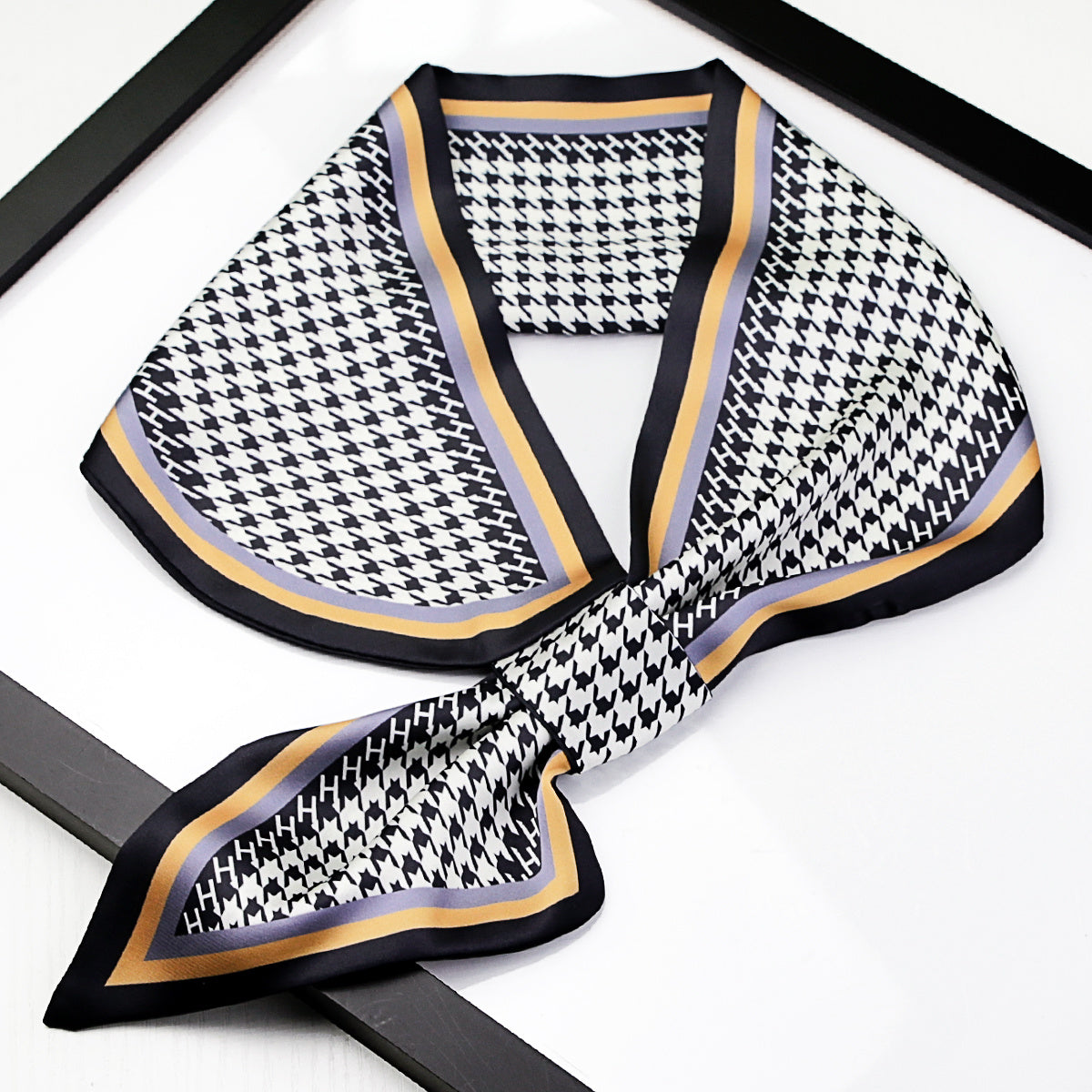 Flower Print Twilly Scarf Neck Tie Silk Women Skinny Scarf
