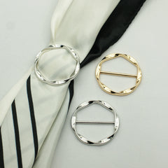 2pcs Women's T Shirt Tie Clips Scarf Clasp & Waist Buckle with Metal Ring