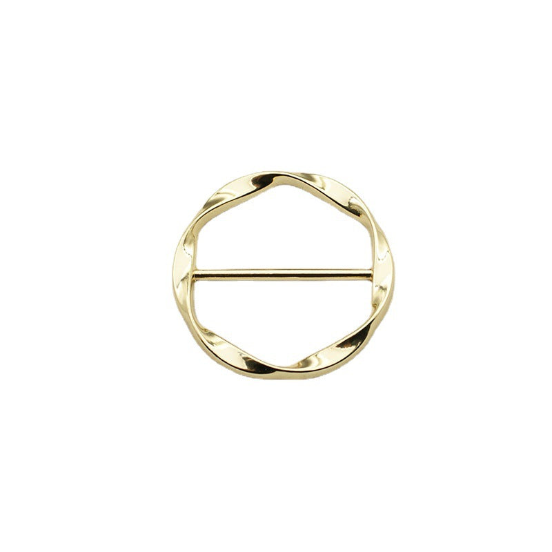 2pcs Women's T Shirt Tie Clips Scarf Clasp & Waist Buckle with Metal Ring