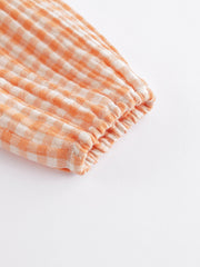 MARC&JANIE Girl Plaid Shoulder Shirt Spring Top